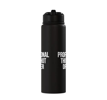 Professional Third Shot Dropper Pickleball Player Design Stainless Steel Insulated Water Bottle - color: Black