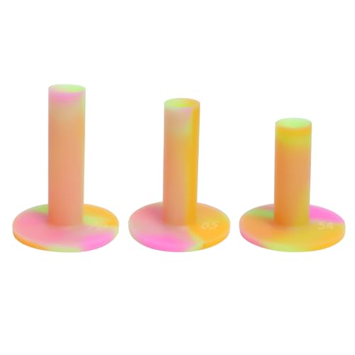 LeFeng Sports Golf Rubber Tees Holder Set, Mixed Size Durable and Hight Elastic Driving Range Tees, Colorful Golf Tees for Golf Practice Mat (3Pcs Multicolor Golf Tee)