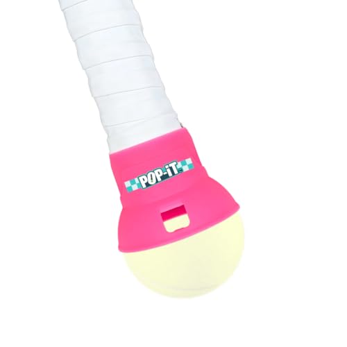 POP-IT Tennis Ball Picker Upper for Racket - No-Bend, Hands-Free Retriever - Fits Most Racquets - Lightweight and Durable Tennis Ball Collector for Players, Seniors and Coaches - color: Miami Pink, size: Standard