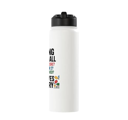 Funny Pickleball Improves Memory - Sarcastic Dinking Court Stainless Steel Insulated Water Bottle - color: White
