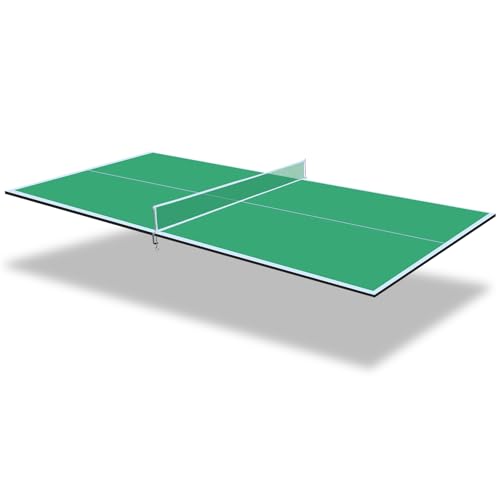 Ping Pong Table Top for Billiard Table - 6FT/7FT/8FT/9FT Foldable Table Tennis Topper with Net & Premium Foam Padding | Portable Table Tennis Conversion Top for Indoor & Outdoor Games - color: Green, size: 8x4FT