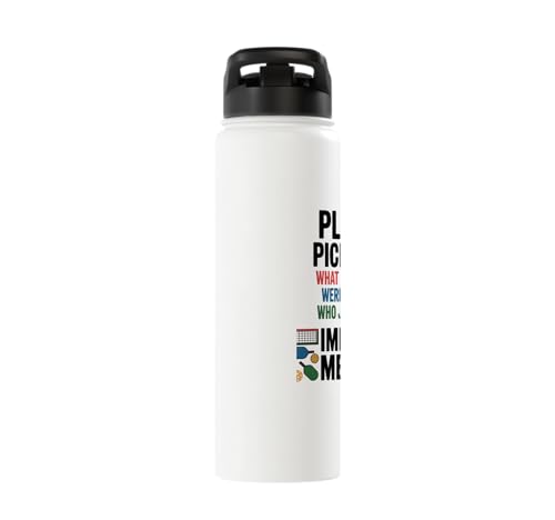 Funny Pickleball Improves Memory - Sarcastic Dinking Court Stainless Steel Insulated Water Bottle - color: White