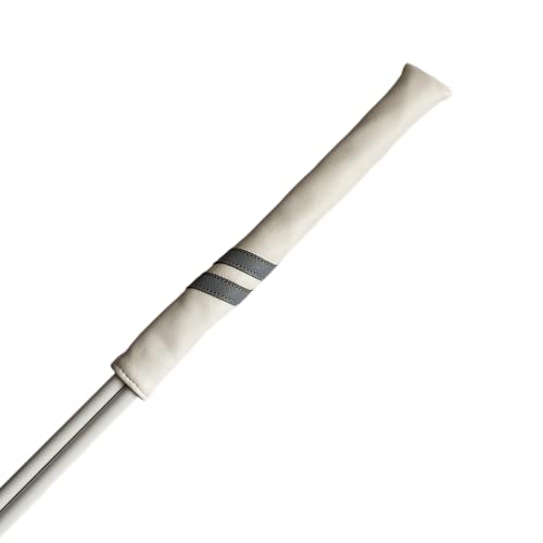 Classic Golf Alignment Stick Cover Headcover Holder 13in Hold at Least 2 Sticks - White, Light Blue, Black Soft Synthetic Leather Well Made
