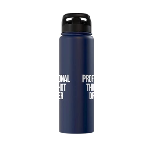 Professional Third Shot Dropper Pickleball Player Design Stainless Steel Insulated Water Bottle - color: Navy Blue