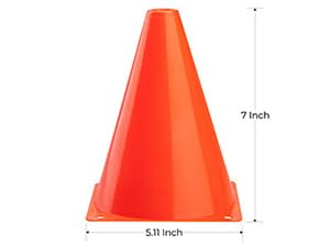 CARTMAN Plastic Training Cones (Set of 12/24 Pack 9" or 12/24 Pack 7" or 12/24 Pack Disc Cone) Agility Soccer Cones, Indoor Outdoor and Festive Events Field Marker Agility Cones - style: 7" 12pk