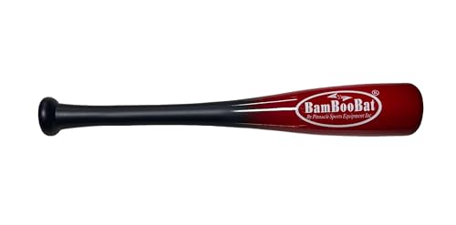 BamBooBat by PINNACLE SPORTS EQUIPMENT INC. Adult Baseball and Softball Wood One Hand Training Bat- 18 Inch or 21 Inch - color: Navy Handle / Red Barrel, size: 21 Inch