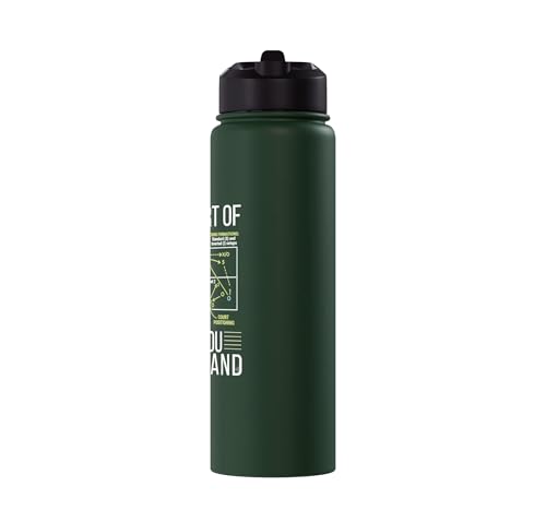Pickleball Strategy Diagram Funny Sports Stainless Steel Insulated Water Bottle - color: Dark Green