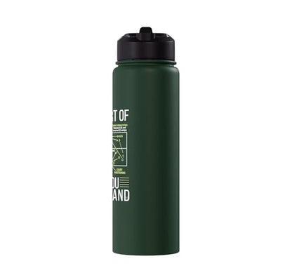 Pickleball Strategy Diagram Funny Sports Stainless Steel Insulated Water Bottle - color: Dark Green