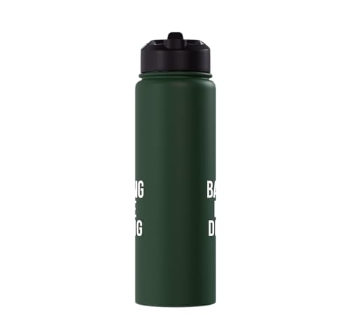 Less Banging More Dinking Pickleball Player Strategy Stainless Steel Insulated Water Bottle - color: Dark Green