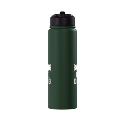 Less Banging More Dinking Pickleball Player Strategy Stainless Steel Insulated Water Bottle - color: Dark Green