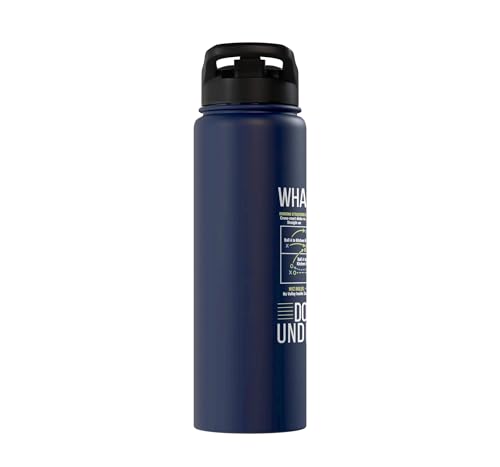 Pickleball Strategy Diagram Funny Sports Stainless Steel Insulated Water Bottle - color: Navy Blue