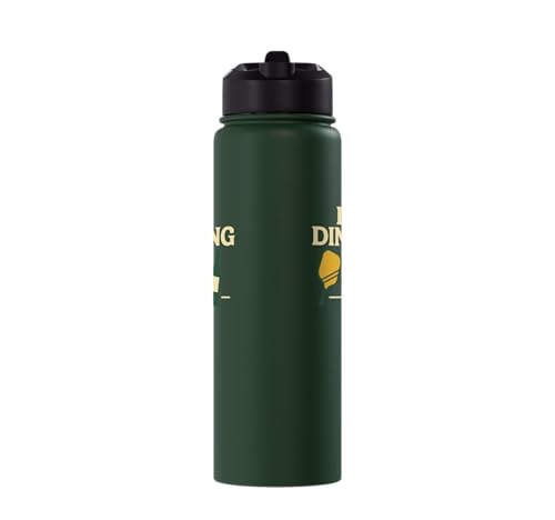 Funny Pickleball Pun Paddle Day Dinking Stainless Steel Insulated Water Bottle - color: Dark Green