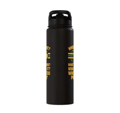 Funny Pickleball Paddle Whose Serve? What's The Score? What Stainless Steel Insulated Water Bottle - color: Black