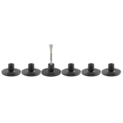 TH Golf Premium Rubber Golf Tees – Pack of 6 – Durable, Long-Lasting Tees in Multiple Sizes & Colours for Drivers, Woods & Irons - style: 25mm Cross Black