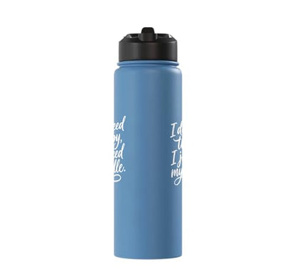I don't need therapy, I just need my paddle. Pickleball game Stainless Steel Insulated Water Bottle - color: Light Blue