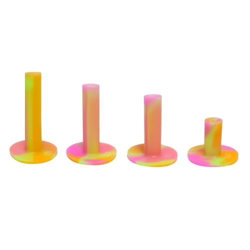 LeFeng Sports Golf Rubber Tees Holder Set, Mixed Size Durable and Hight Elastic Driving Range Tees, Colorful Golf Tees for Golf Practice Mat(Rainbow)