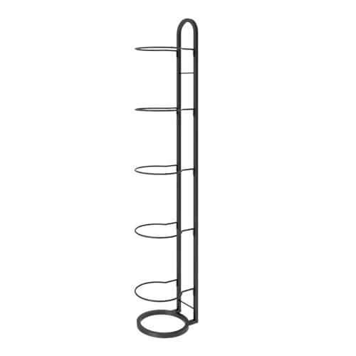 kowaku Vertical Ball Storage, Basketball Storage Shelf, Metal Volleyball Stand Holder, 5 Tier Ball Rack, Basketball Rack for Garage