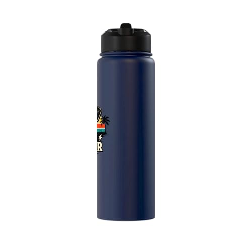 Dink Master Funny Pickleball Player Paddle Sports Stainless Steel Insulated Water Bottle - color: Navy Blue