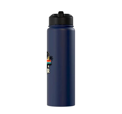 Dink Master Funny Pickleball Player Paddle Sports Stainless Steel Insulated Water Bottle - color: Navy Blue