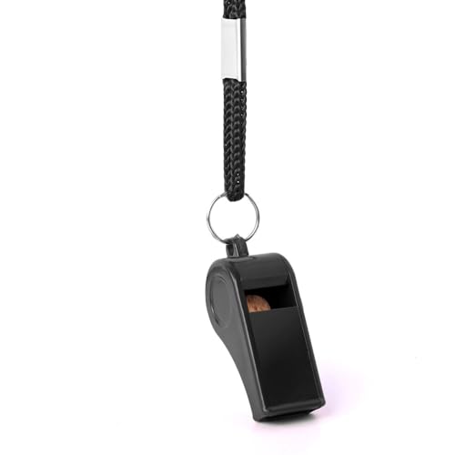 24 Pack 120dB Loud Referee Whistles with Lanyards – Heavy-Duty Black Sports Whistles for Coaches, Referees, and Team Events