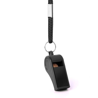 24 Pack 120dB Loud Referee Whistles with Lanyards – Heavy-Duty Black Sports Whistles for Coaches, Referees, and Team Events