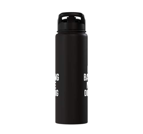 Less Banging More Dinking Pickleball Player Strategy Stainless Steel Insulated Water Bottle - color: Black