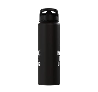 Less Banging More Dinking Pickleball Player Strategy Stainless Steel Insulated Water Bottle - color: Black