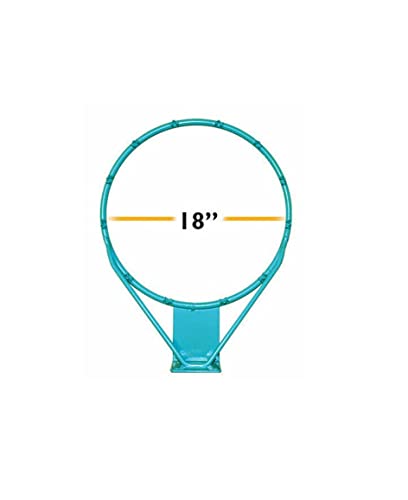 Dunn-Rite Products 18 Inch Splash and Slam RIM150 Outdoor Stainless Steel Vinyl Coated Swimming Pool Backboard Replacement Basketball Hoop Rim, Blue