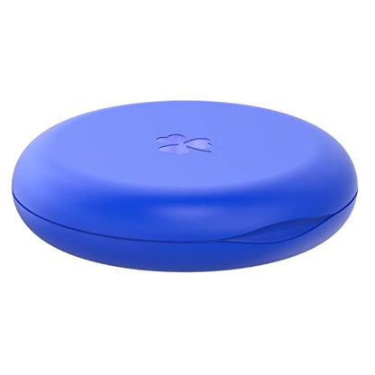 2-Pack Ultra-Thin Round Aligner & Retainer Case with Magnetic Closure – Slim Portable Travel Container for Braces, Mouth Guard, Night Guard, BPA-Free Anti-Slip Water Ripple Design (Blue) - color: Blue