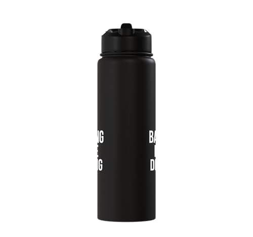 Less Banging More Dinking Pickleball Player Strategy Stainless Steel Insulated Water Bottle - color: Black