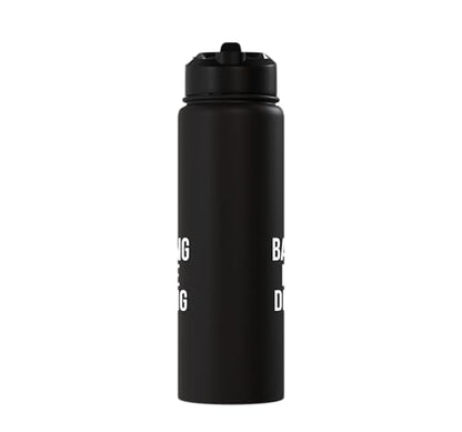 Less Banging More Dinking Pickleball Player Strategy Stainless Steel Insulated Water Bottle - color: Black