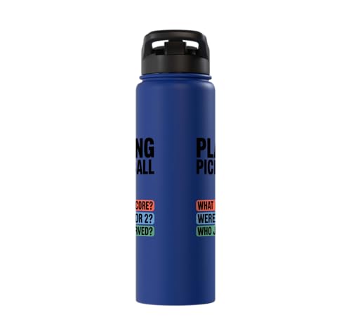 Playing Pickleball Improves Memory Pickleball Court Funny Stainless Steel Insulated Water Bottle - color: Royal Blue