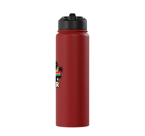 Dink Master Funny Pickleball Player Paddle Sports Stainless Steel Insulated Water Bottle - color: Red