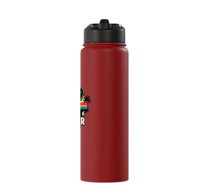 Dink Master Funny Pickleball Player Paddle Sports Stainless Steel Insulated Water Bottle - color: Red