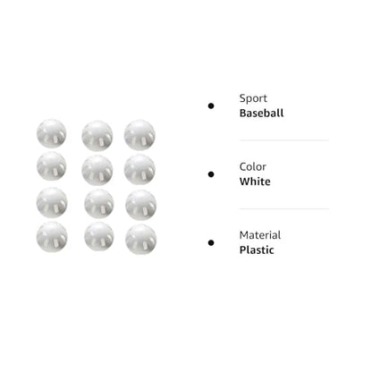 Wiffle Ball Baseballs Official Size (12 Pack)