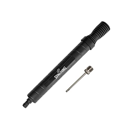 Spalding Sports Ball Pump Kit | Ideal for Basketball, Volleyball, Football, Soccer Ball & Rugby Ball | Complete Hand Pump Kit with Needles - color: Dual Action - 12" - Black