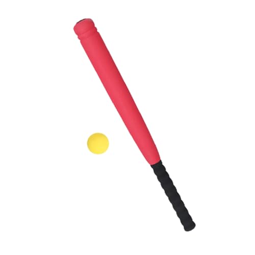 GALPADA Portable EVA Baseball Bat Red Plastic Training Stick Lightweight for Indoor Outdoor Youth Sports Practice