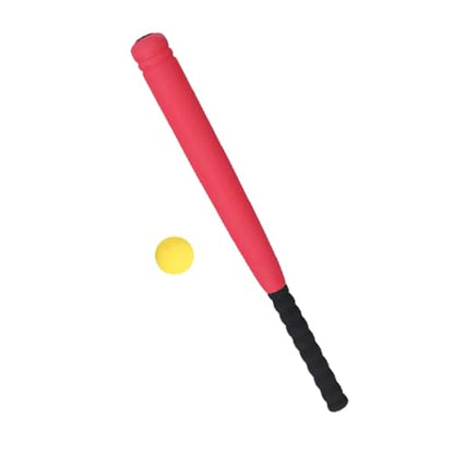 GALPADA Portable EVA Baseball Bat Red Plastic Training Stick Lightweight for Indoor Outdoor Youth Sports Practice