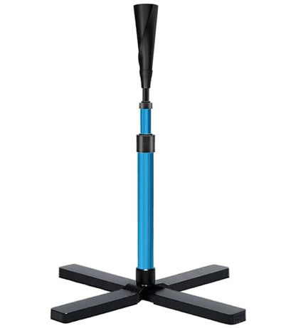 TARUMG Portable Batting Tee for Baseball/Softball, Height Adjustment from 25-47 inches, Heavy Duty Baseball Tee with Detachable Rubber Top, Easy Assembly Hitting Tee for Kids/Youth/Adults - style: Plus&Blue 25“- 47”