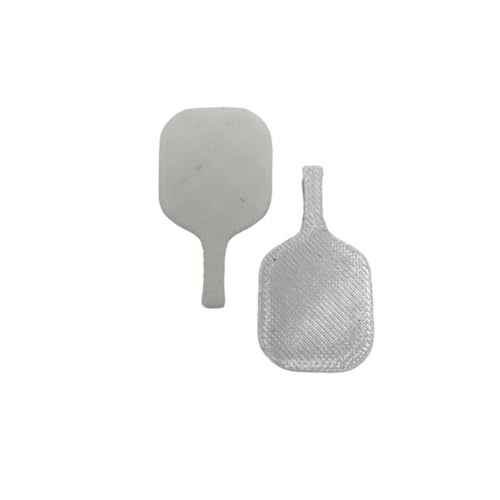 Miniature Pickleball Paddle 2-Pack – Plastic & Wood Options | Pickleball Cake Toppers, Decorations, Dollhouse Miniatures & Desktop Mini Game | Gift for Fans & Players (White) - color: White