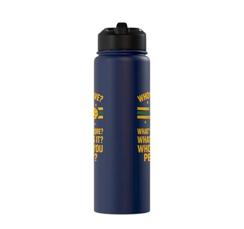 Funny Pickleball Paddle Whose Serve? What's The Score? What Stainless Steel Insulated Water Bottle - color: Navy Blue