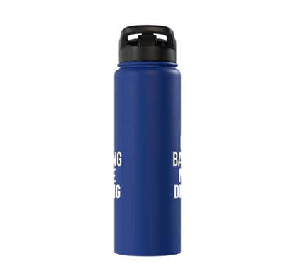 Less Banging More Dinking Pickleball Player Strategy Stainless Steel Insulated Water Bottle - color: Royal Blue