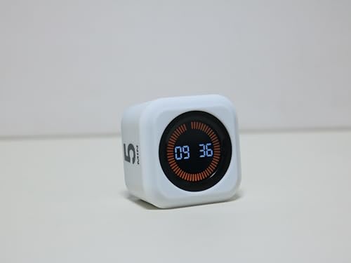 Rotating Cube Visual Pomodoro Timer 5, 25, 10 50 Minutes Preset + Custom Countdown, Rechargeable Desk Productivity Flip Timer with Detachable Silicone Cover for ADHD Study Work Kitchen School (White) - color: White