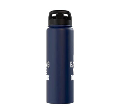 Less Banging More Dinking Pickleball Player Strategy Stainless Steel Insulated Water Bottle - color: Navy Blue