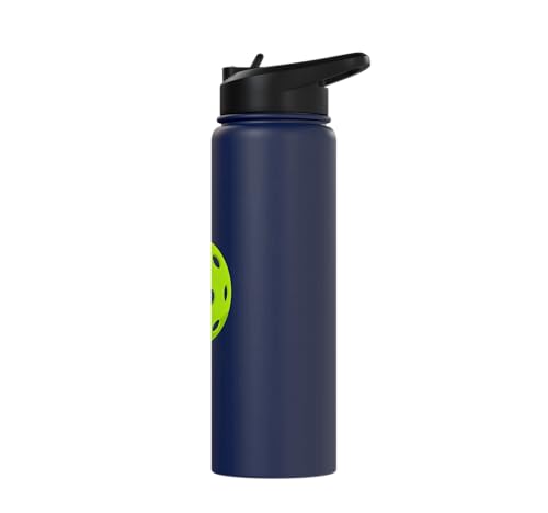 Pickleball: Dinking Buddy Stainless Steel Insulated Water Bottle - color: Navy Blue