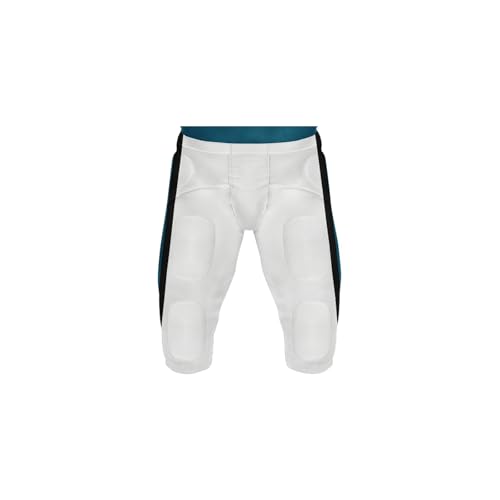 Youth Football Practice Jersey, Custom Blank Kids Practice Football Uniform Sportswear for Boys Training Games - color: Teal White Gold