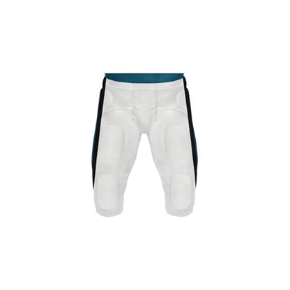 Youth Football Practice Jersey, Custom Blank Kids Practice Football Uniform Sportswear for Boys Training Games - color: Teal White Gold