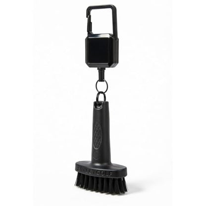SmileyGolf Mini Golf Brush - Retractable Groove Cleaner with Carabiner Clip, 20" Extendable Cord, Non-Scratch Nylon Bristles, Pocket-Sized Pro-Tested for Irons, Wedges