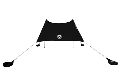 Neso Grande Portable Beach Tent Sun Shelter - Lightweight Beach Shade Canopy - Easy Setup for Family Outings - Patented Reinforced Corners - UPF 50+ Sun Protection - 7ft Tall, 9 x 9ft - color: Black