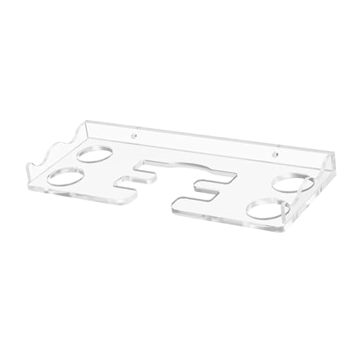 Ping Pong Paddle Wall Holder with Ball Storage, Clear Acrylic Display Stand for Table Tennis Rackets, 8.86x3.54inch Wall Mount Organizer for Game Room, Bar, Recreation Area